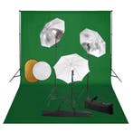 vidaXL Fotostudioset met lampen, paraplus, achtergrond en, Audio, Tv en Foto, Fotografie | Fotostudio en Toebehoren, Verzenden