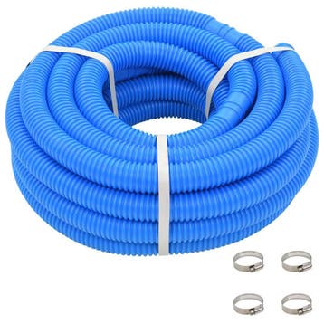 vidaXL Zwembadslang met klemmen 38 mm 12 m blauw, Verzenden