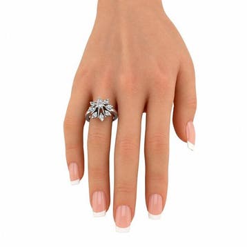 Bague Platine, Bague en cluster de diamants exclusive, Bijoux, Sacs & Beauté