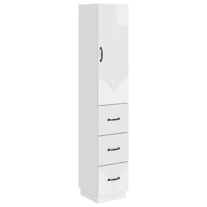 vidaXL Kast Set 2 pcs Hoogglans Wit 33 x 34,5 x 87 cm, Huis en Inrichting, Kasten | Overige, Nieuw, Verzenden