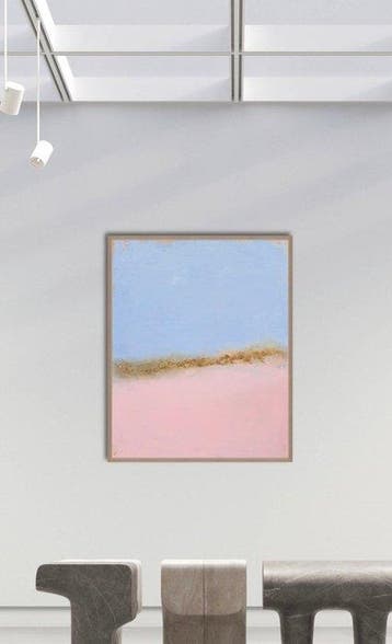 Stefanie Raus - Abstrakte Landschaft Rosa 1903 XXL, Antiquités & Art