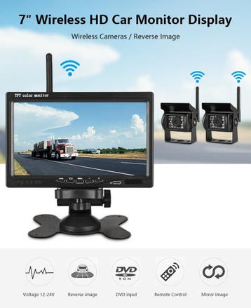 Draadloos Dubbele Achteruitrijcamera Set 7inch, Verzenden, Nieuw