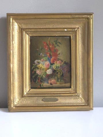 François Charette-Duval (1807–1895) - Fijnminiatuur bloem-, Antiek en Kunst