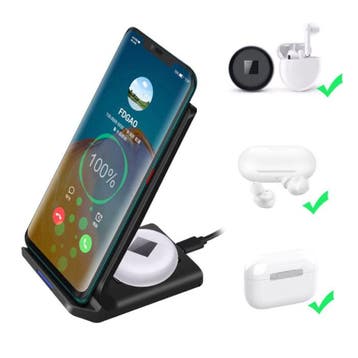 Qi Desk Stand / Draadloze Oplader 15W - Type C Universeel, Verzenden