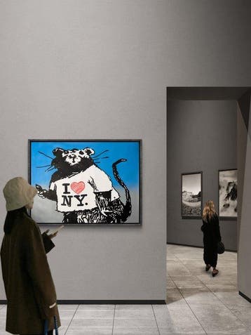 isem (1985) - Banksy rat i love N.Y ( size XL 88x66cm 100%