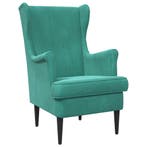 vidaXL Fauteuil Turquoise Fluweel, Huis en Inrichting, Verzenden, Nieuw