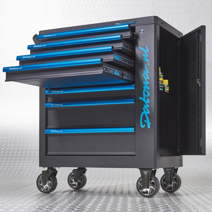Datona Gereedschapswagen Black-Line met 7 laden en, Bricolage & Construction, Établis, Enlèvement ou Envoi