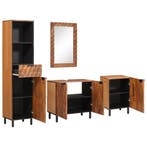 vidaXL Badkamer Sets 4 pcs Acacia Bruine Winish Massief, Verzenden, Nieuw