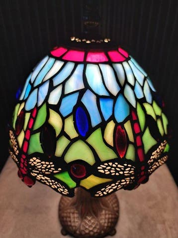 Tiffany stijl tafellamp dragonfly - Tafellamp - Glas-in-lood