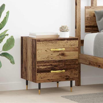 vidaXL Nachtkastje 2 st Oudhout 40 x 35 x 47,5 cm Bewerkt, Verzenden, Nieuw