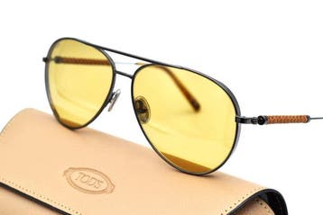 Tods - TO371 08E - Silver Metal Aviator Design & Yellow