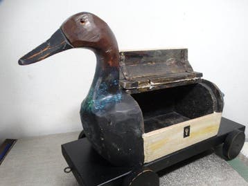 Centre de table - Bois - Grande boîte à canards 37 × 27 cm, Antiquités & Art