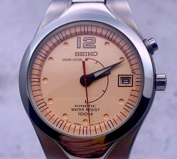 Seiko - Kinetic - Zonder minimumprijs - Rare Color Orange