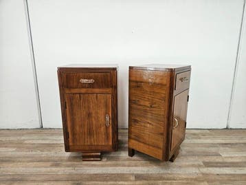 Nachtkastje (2) - Een paar Art Deco-nachtkastjes van