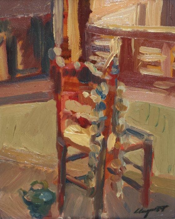 Sebastià Congost Pla (1919-2009) - Interior con silla - NO, Antiek en Kunst, Kunst | Schilderijen | Klassiek