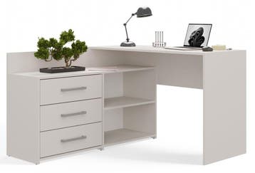 Hoekbureau creme met lades Creme (Kantoor), Huis en Inrichting, Verzenden, Nieuw