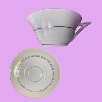 Limoges - Koffieservies (14) - Porselein - Libellula dorata