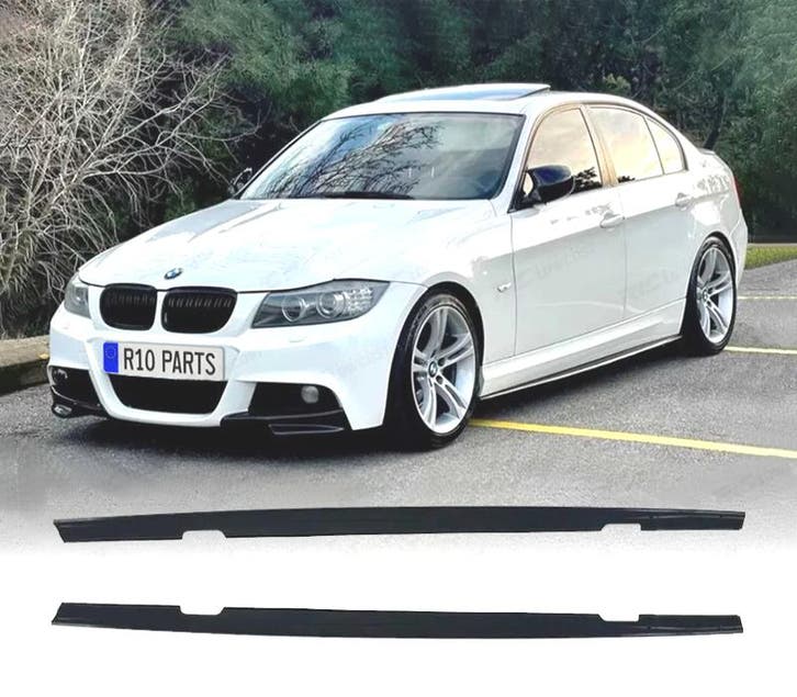 RAJOUTS BAS DE CAISSE BMW E90 LOOK M PERFORMANCE NOIR BRILLA, Auto-onderdelen, Carrosserie, Verzenden