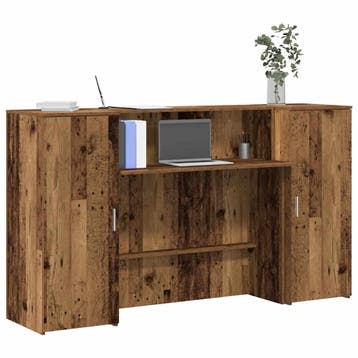 vidaXL Receptiebalie 180x50x103,5 cm bewerkt hout oud, Verzenden