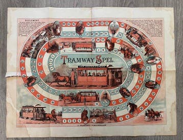 Tramway Spel Amsterdam - 1885 poster gioco da tavolo
