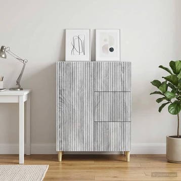 vidaXL Dressoir met lade Grijs sonoma 66 x 34,5 x 90 cm, Huis en Inrichting, Kasten | Dressoirs, Verzenden, Nieuw