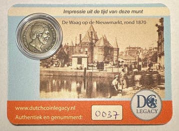 Nederland. Coin Card Halve gulden Willem III in Dutch Coin
