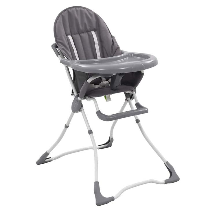 vidaXL Kinderstoel hoog grijs en wit, Kinderen en Baby's, Kinderstoelen, Nieuw, Verzenden