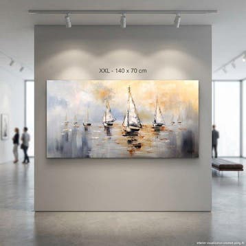Monika Spiewak - Regatta - Oil Painting Stretched On The