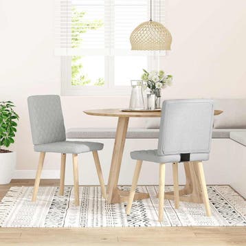 vidaXL Eetkamerstoelen 2 st stof wolk grijs, Verzenden, Nieuw