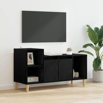 vidaXL TV Kast 100 x 35 x 55 cm Zwart Eiken Bewerkt hout, Verzenden, Nieuw