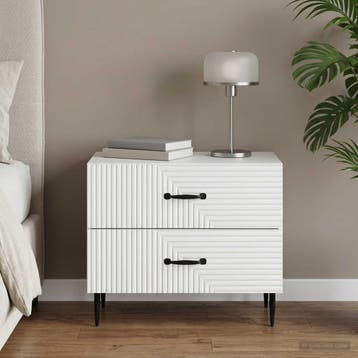 vidaXL Nachtkastje met lade Wit 62 x 34,5 x 47,5 cm Bewerkt, Huis en Inrichting, Verzenden, Nieuw