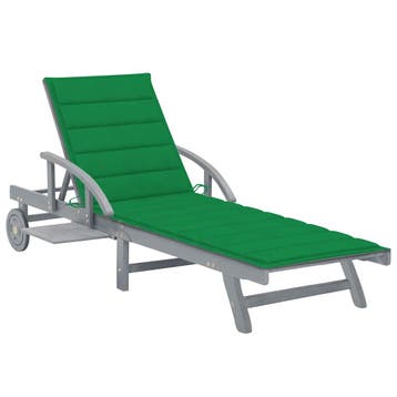 vidaXL Ligbed met kussen massief acaciahout, Verzenden, Nieuw