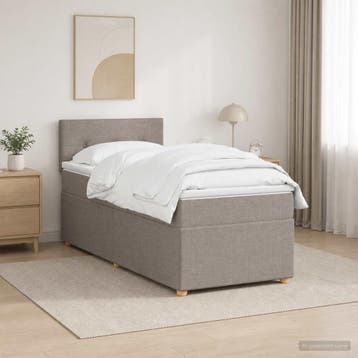 vidaXL Boxspringbed met matras met hoofdeinde Taupe 80 x 200, Verzenden