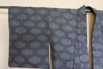 Vintage Japanse kimono Indigo-blauw Geometrisch