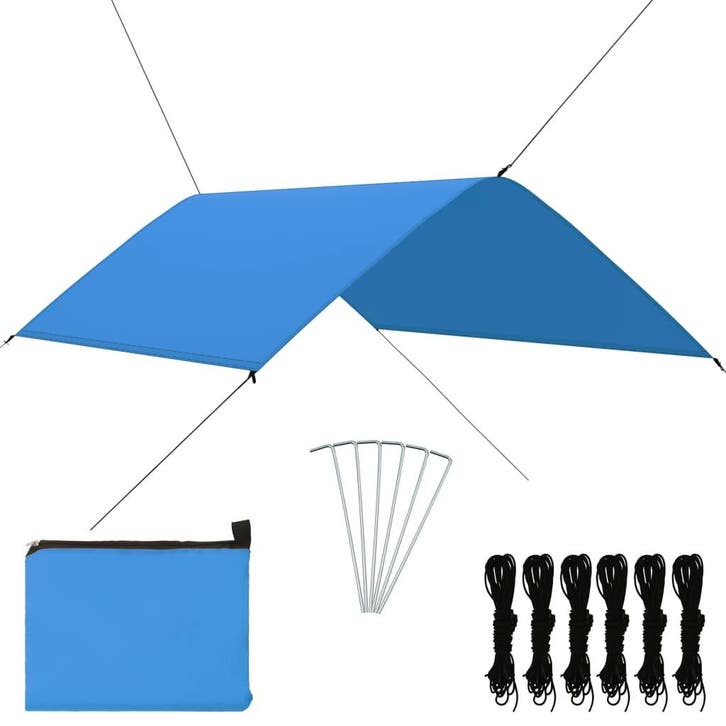 vidaXL Afdekzeil 3x2 m blauw, Tuin en Terras, Parasols, Nieuw, Verzenden