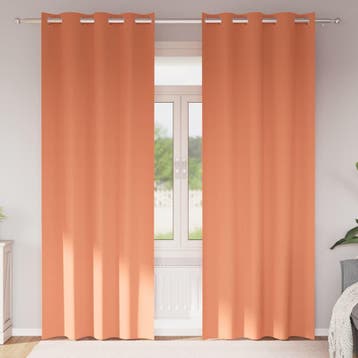 vidaXL Blackout Gordijnen met Ringen 2 st Terracotta 260 x, Verzenden, Nieuw