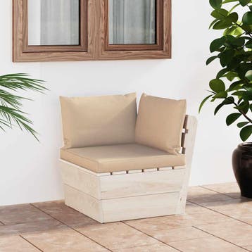vidaXL Tuinhoekbank met kussens pallet geïmpregneerd, Verzenden, Nieuw