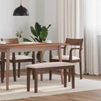 vidaXL Bank 90 cm massief hout rubber bruin, Verzenden, Nieuw