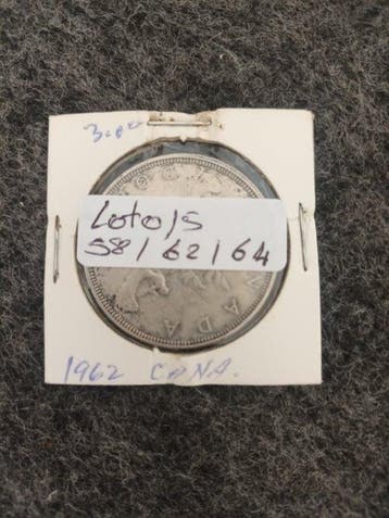 Canada. Elizabeth II. 1 Dollar 1958-1964 (Lot of 3 coins)