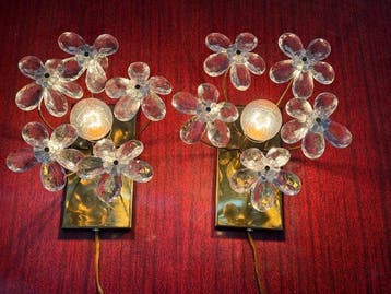 Nachtlampje (2) - Glas, Metaal, Antiek en Kunst