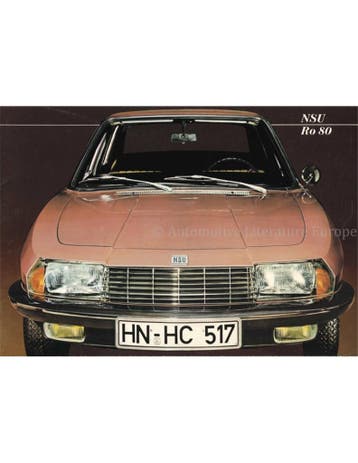 1967 NSU RO 80 BROCHURE NEDERLANDS