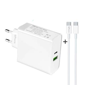 DrPhone XPC2 65 Watt Power Oplader – 2 Poorten – Inclusief, Verzenden, Nieuw