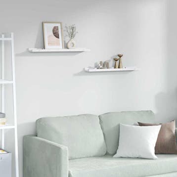 vidaXL Wandplank 2 st Wit Marmer 60 x 9 x 3 cm Bewerkt hout, Verzenden