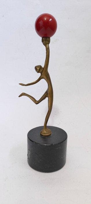 Beeldje, GINNASTA RITMICA - 24 cm - Messing, Hars