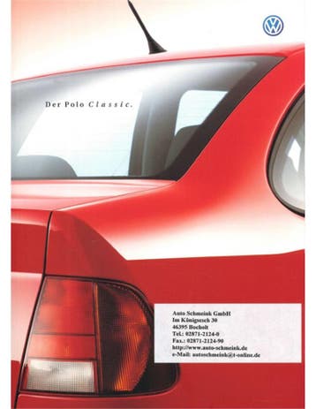 2000 VOLKSWAGEN POLO CLASSIC BROCHURE DUITS, Ophalen of Verzenden, Nieuw