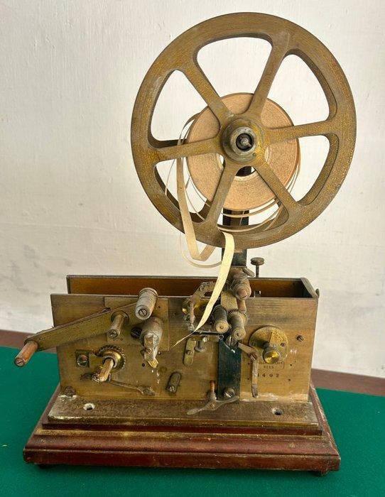Antieke Morse-telegraaf in messing, Italië, eind 19e eeuw -, Antiek en Kunst, Antiek | Overige Antiek