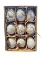 Kippeneieren Wit met gouden veren opdruk 9 stuks, Nieuw