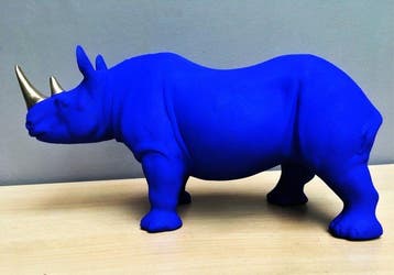 New’Artsy X - Rhinoceros Yves Klein Blue Statue