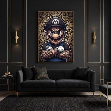 Artxlife - Super Mario Maori Tatoo Black&Gold