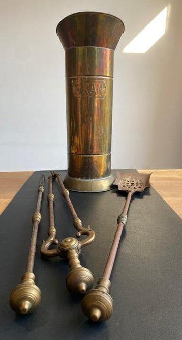 Openhaard accessoire (4) - Messing, Koper, IJzer - Antieke